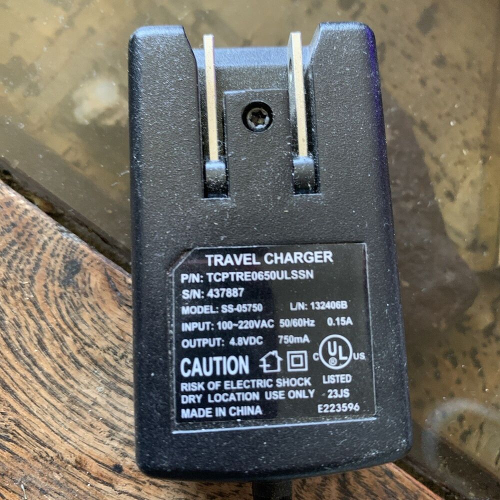 Travel Charger TCPLG6ULSSN SS-05750 Power Supply 4.8VDC 750mA 5.3V Volts